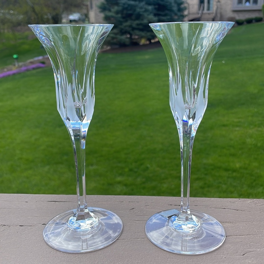 Mikasa Flame D’Amore Pair of 8” tall Single Light Candlesticks Candle Holders - Picture 6 of 6